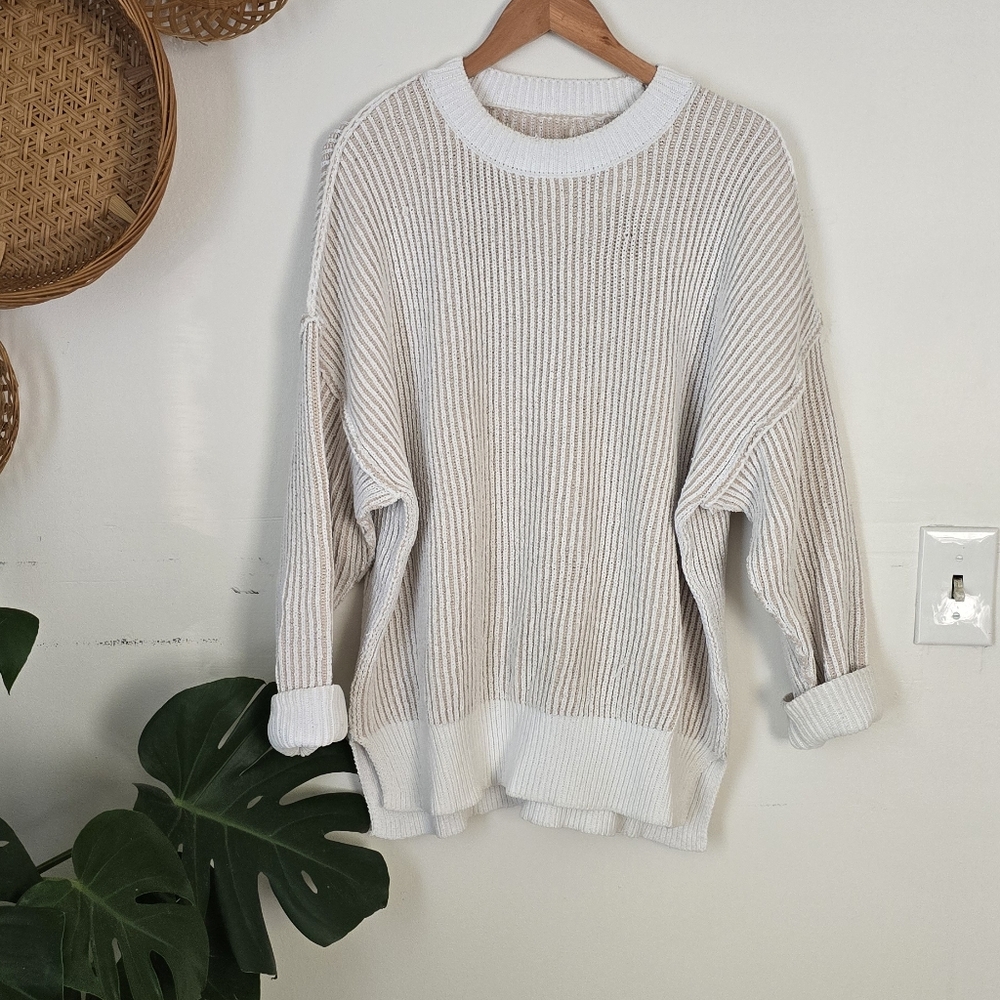 Aerie Cream Ribbed Sweater